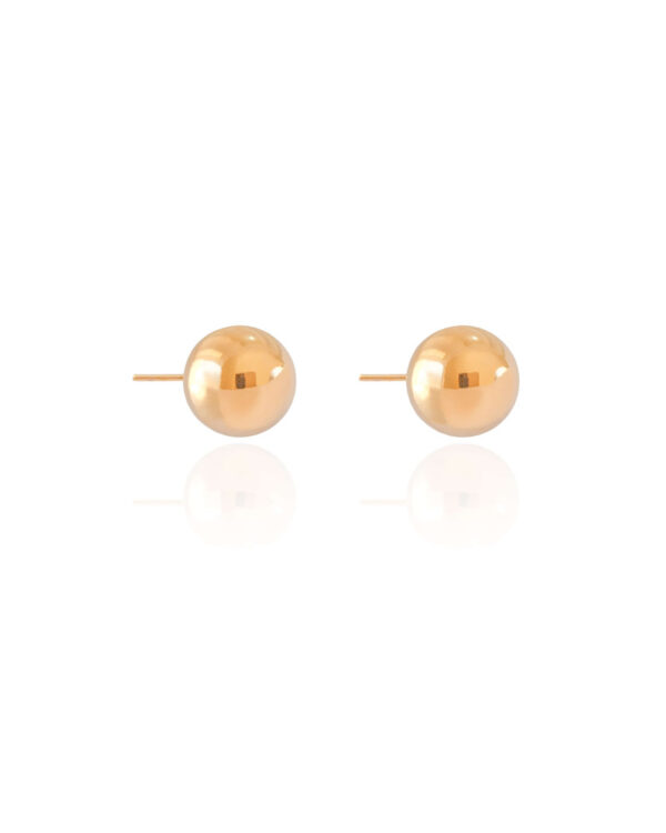 Brinco Bola Lisa 10mm Banho Dourado - Image 2