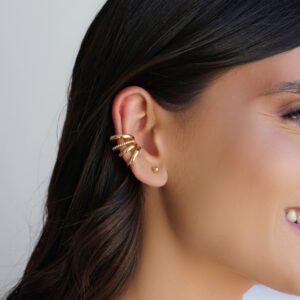 Piercing Filetes Lisos e Torcido Banho Dourado