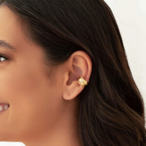 Piercing Liso Bolinhas Banho Dourado