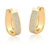 Brinco Argola com 4 Colunas Cravejas com Zircônias Banho Dourado - Image 2