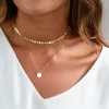 Choker com Medalhas  Entrelaçadas Banho Branco