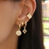 Piercing Fake Liso Moderno Banho Dourado - Imagem 2