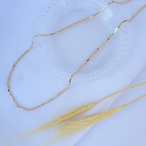 Colar Longo com Mini Canutilhos Banho Dourado