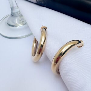 Brinco Argola Tubo G Banho Dourado