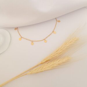 Colar Choker de Coração Banho Dourado