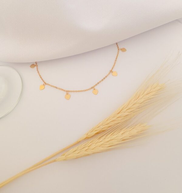 Colar Choker de Coração Banho Dourado