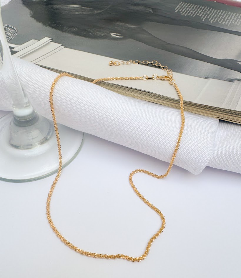 Colar Veneziana Banho Dourado
