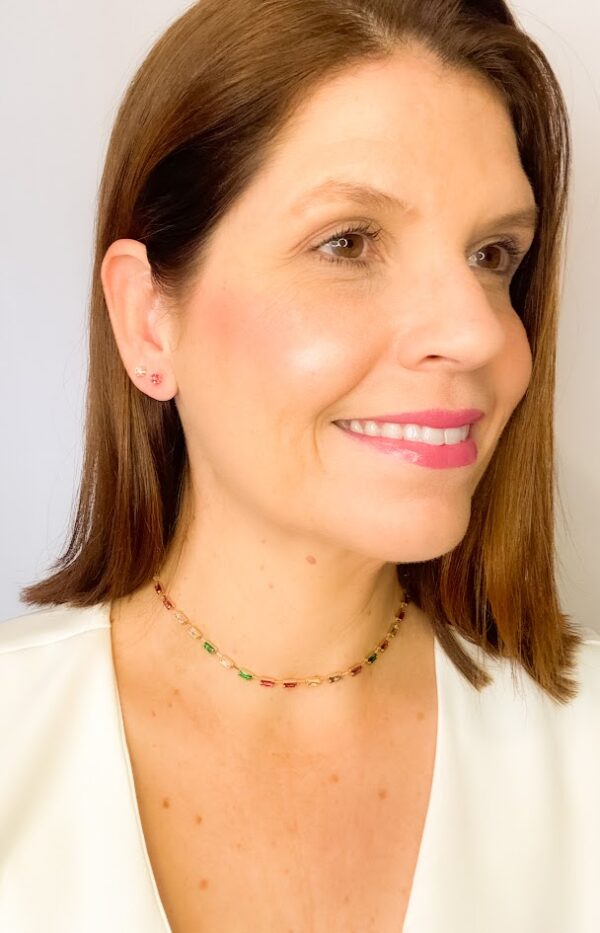 Choker com Cristais Coloridos Banho Dourado - Image 2