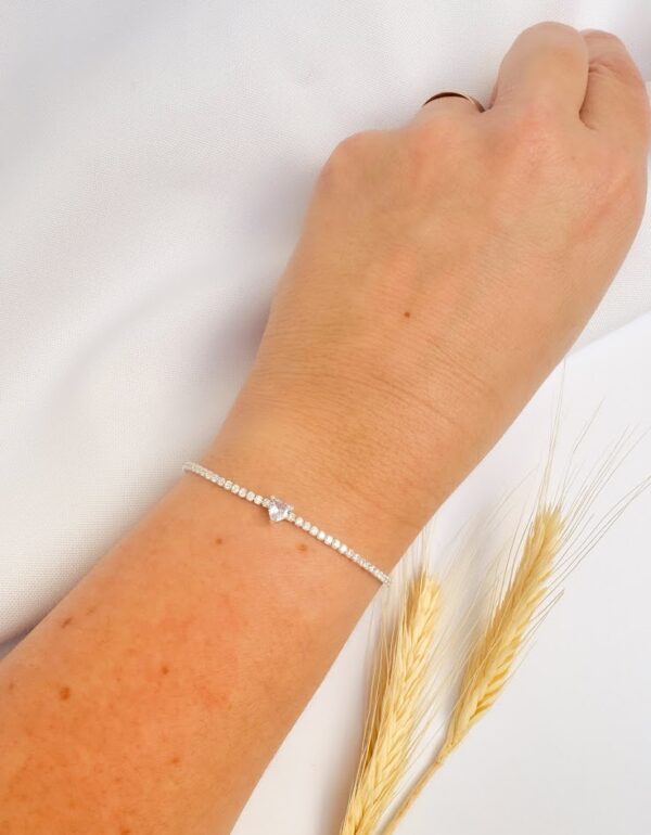 Pulseira Riviera Coração Lilás Prata 925 - Image 3