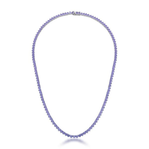 Colar Riviera Roxo com Zircônias Banho Branco - Image 3