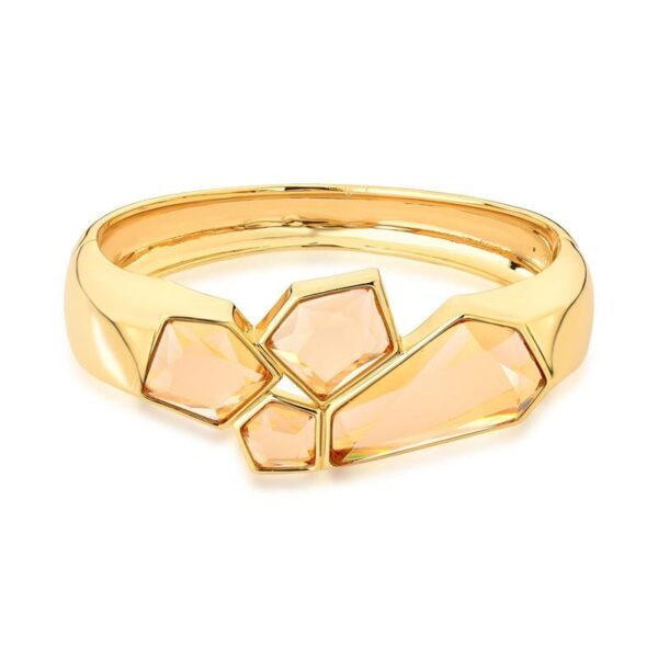 Bracelete Geométrico com Cristais Banho Dourado - Image 2