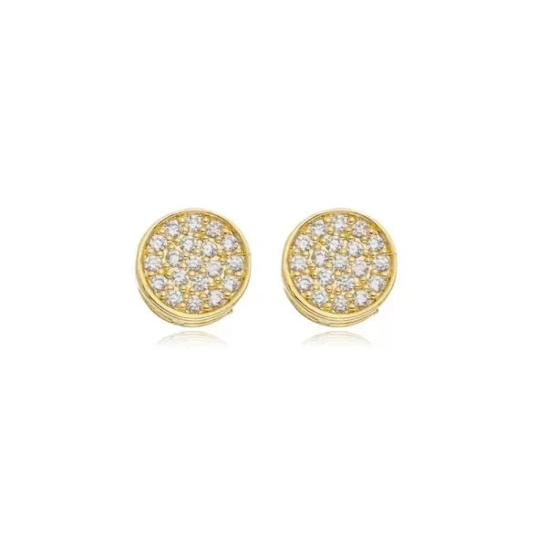 Brinco Ponto de Luz Cravejado com Cristais Banho Dourado - Image 2