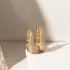 Brinco Argola Gota com Zircônia Branca Banho Dourado - Image 2