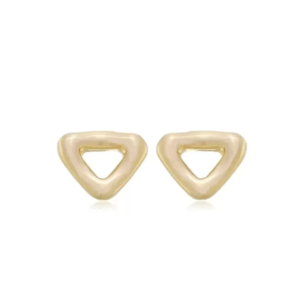 Brinco Triângulo Orgânico "P" Banho Dourado - Image 2