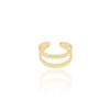 Anel Ajustável Dois Filetes Liso "M" Banho Dourado - Image 2