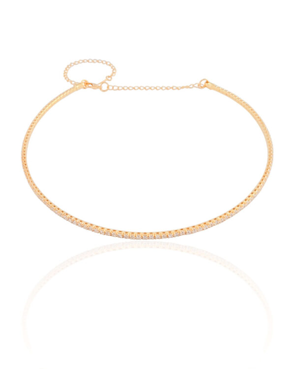 Aro Riviera com Cristal Banho Dourado - Image 2