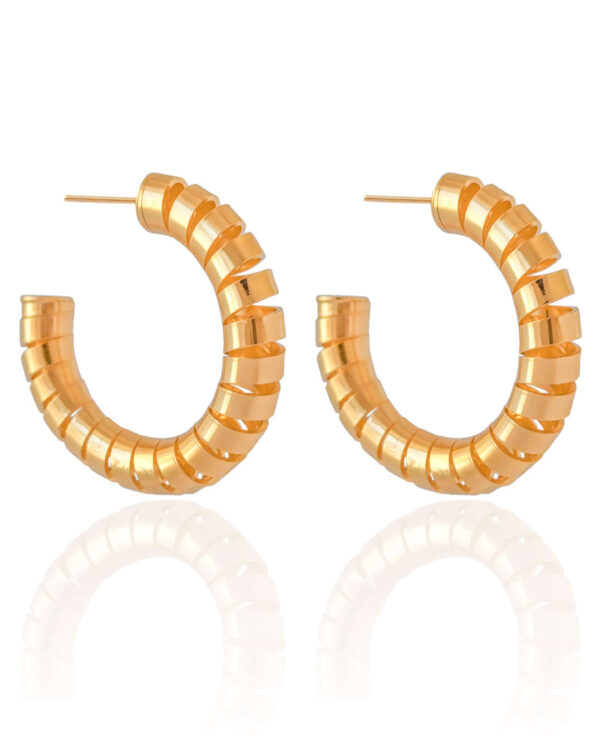 Brinco Argola Mola Lisa Banho Dourado - Image 2