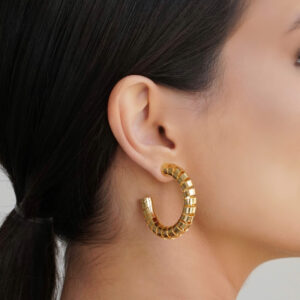 Brinco Argola Mola Lisa Banho Dourado
