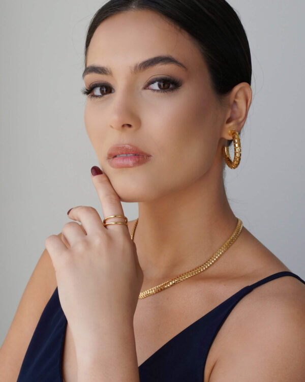 Brinco Argola Mola Lisa Banho Dourado - Image 3