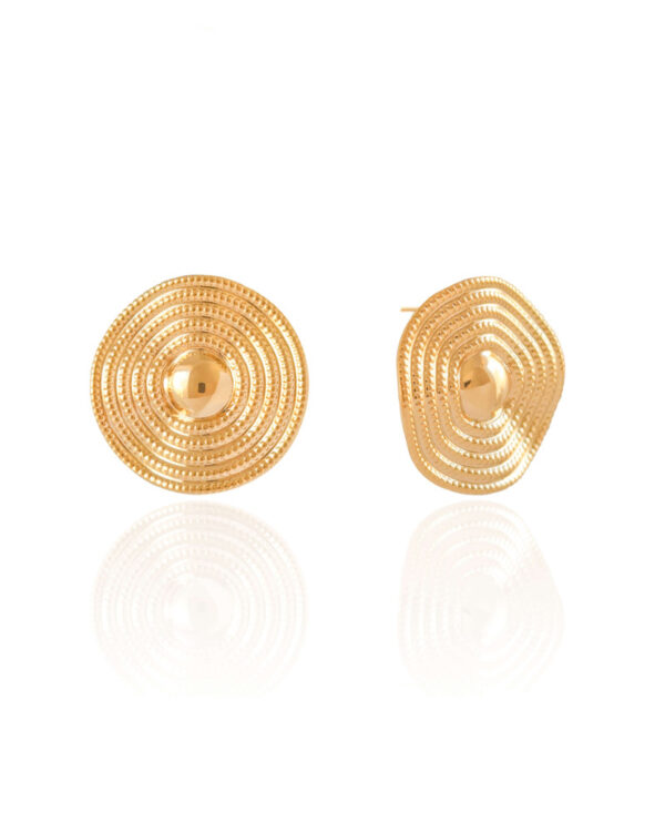 Brinco Chapéu de Palha Banho Dourado - Image 2
