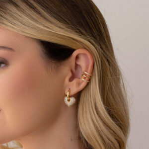 Piercing Filetes Cravejados Banho Dourado