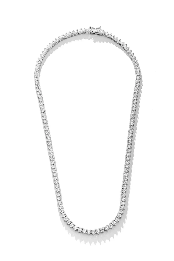 Colar Riviera 3 Pontas Branco com Zircônias Banho Branco - Image 3