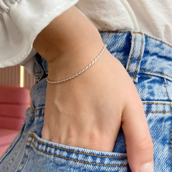 Pulseira Cordão Baiano Banho Branco