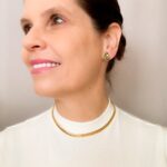 Brinco Gota Com Cristal Prasiolita Banho Dourado