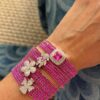 Kit com 20 Pulseiras Finas e Elásticas Rosa Pink Banho Branco - Image 2
