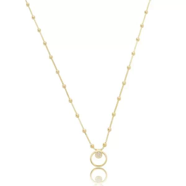 Colar Veneziana com Bolinhas e Círculo Banho Dourado - Image 2