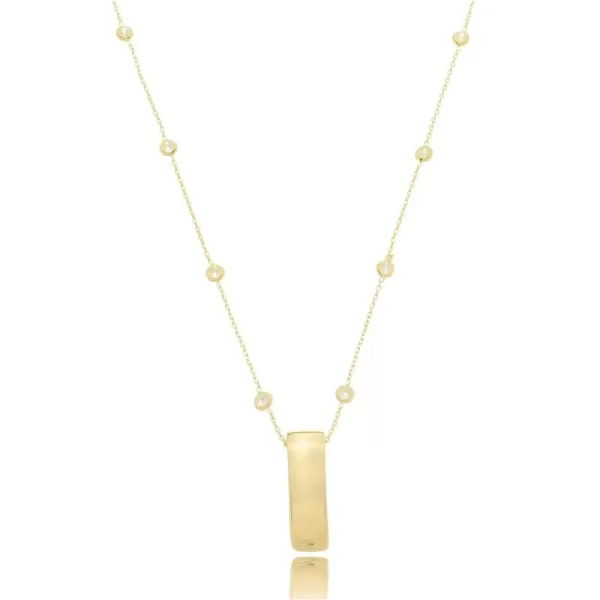 Gargantilha Corrente Tifs. com Barrinha Lisa Banho Dourado - Image 2