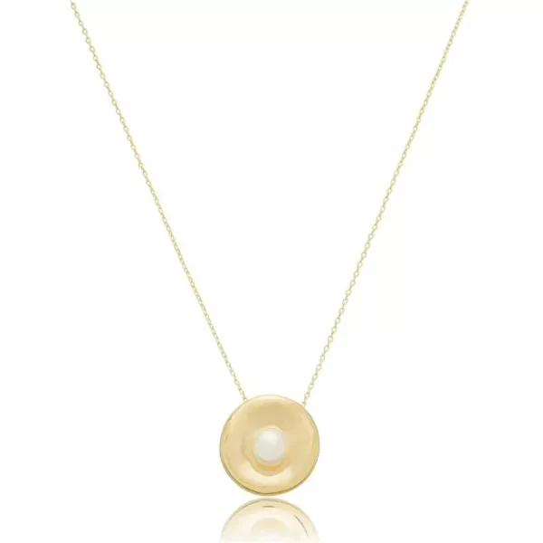 Colar Disco Orgânico com Pérola Banho Dourado - Image 2