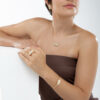 Bracelete Aurora Liso Cravejado Banho Dourado - Imagem 3