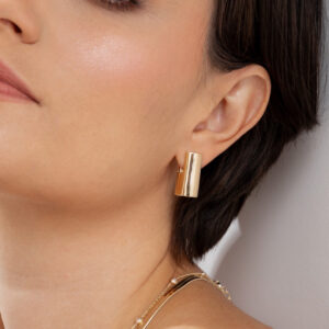 Brinco Espiral Liso Anatômico Banho Dourado