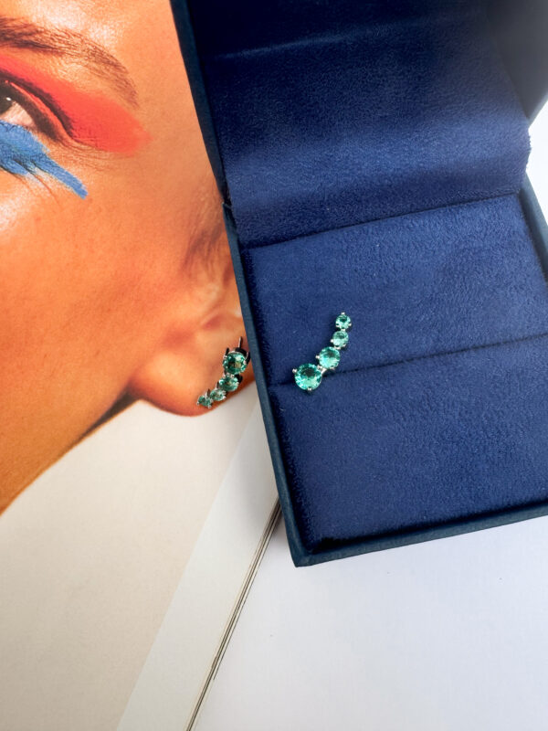 Brinco Ear Cuff Turmalina Banho Branco - Image 2