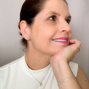 Conjunto Citrino Banho Branco